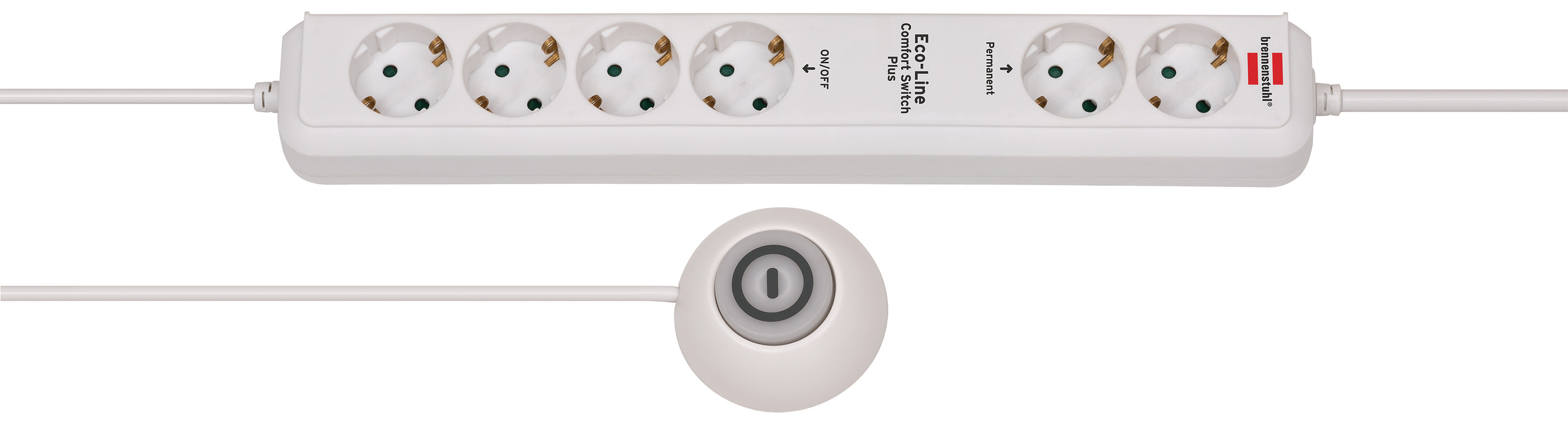 bank het is mooi Tomaat Eco-Line stekkerdoos Comfort Switch Plus EL CSP 24 6-voudig wit 1,5m  H05VV-F 3G1,5 2 permanente, 4 schakelbare externe voetschakelaar |  brennenstuhl®