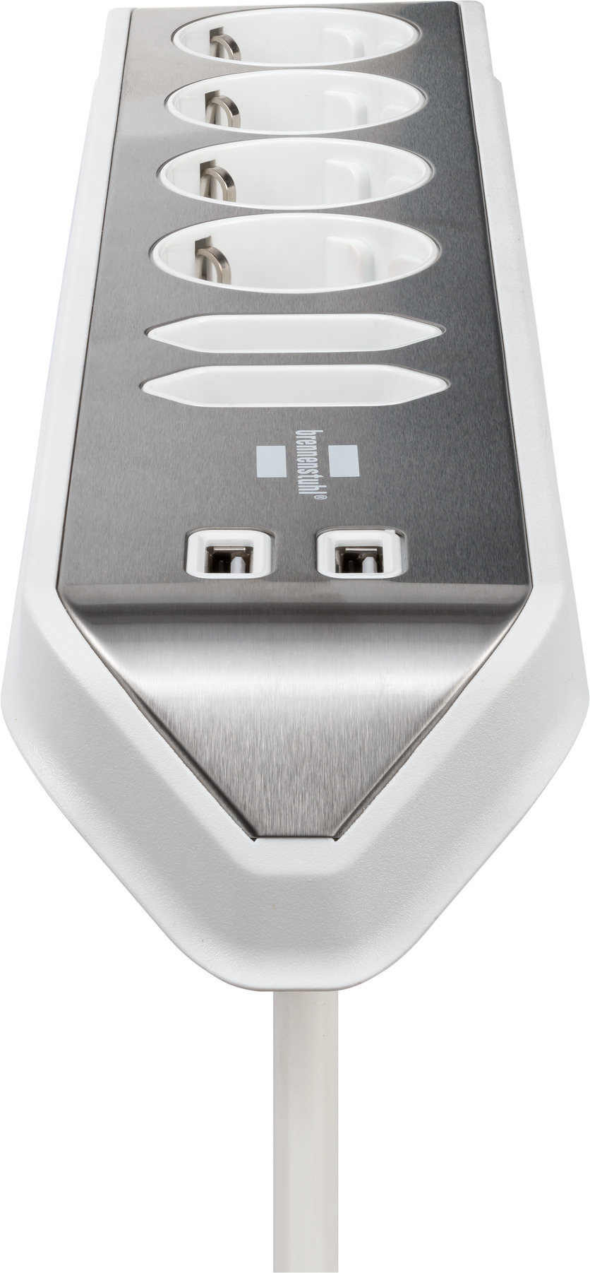 Stekkerdoos Brennenstuhl bureau Estilo 10 voudig inclusief 1 USB C, 1 USB A, 2 meter zilver/zwart