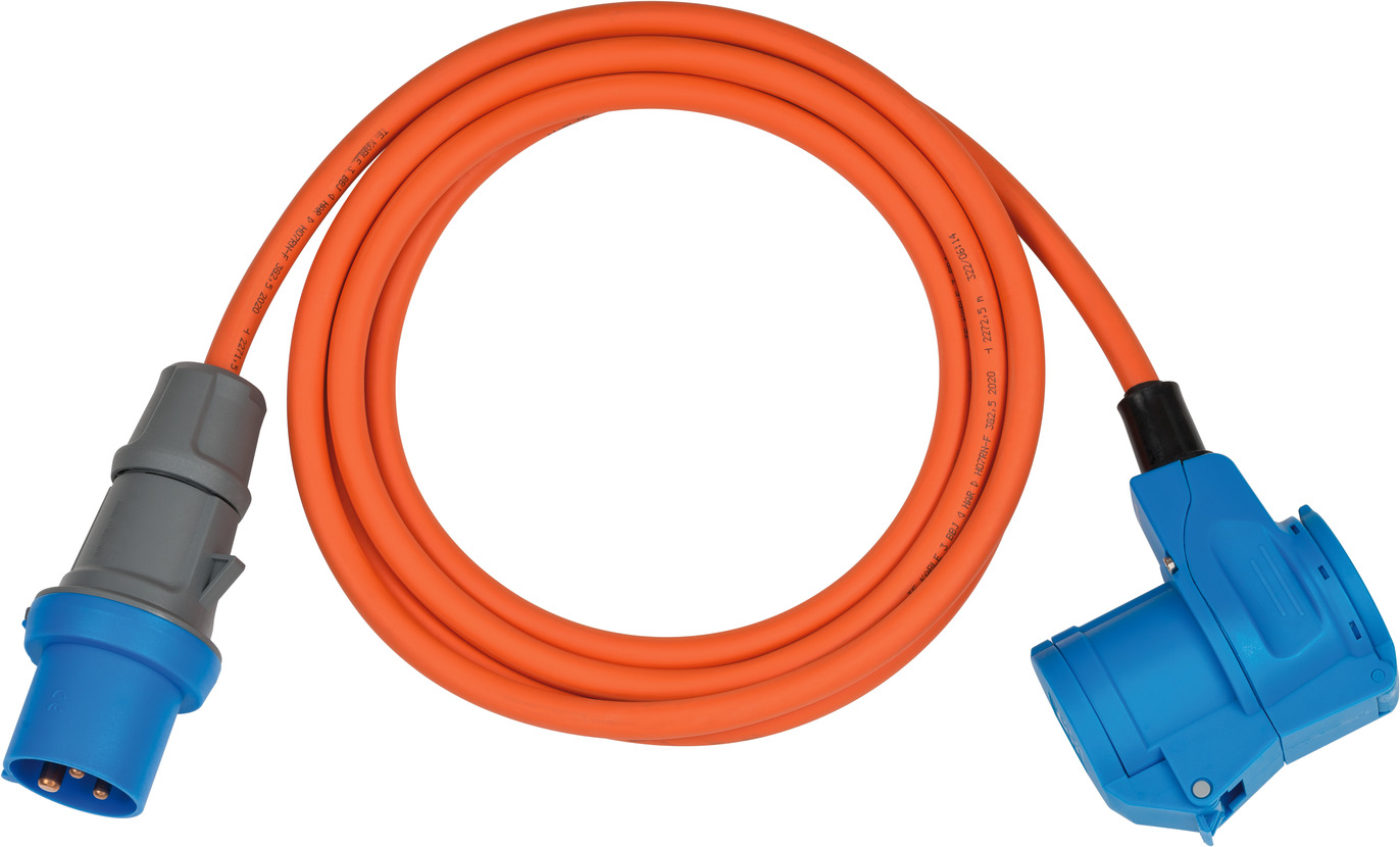 Cataract Paradox Laan CEE verlengsnoer IP44 voor Camping/Maritime 3m oranje H07RN-F 3G2,5  CEE-stekker, haakse koppeling 230V/16A | brennenstuhl®